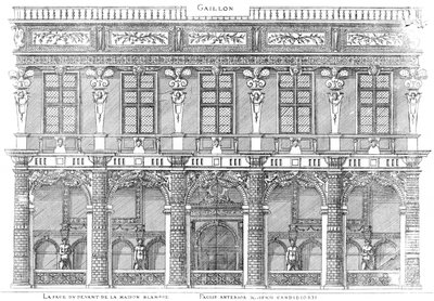 Gravure uit Le premier volume des plus excellents Bastiments de France door Jacques I Androuet du Cerceau